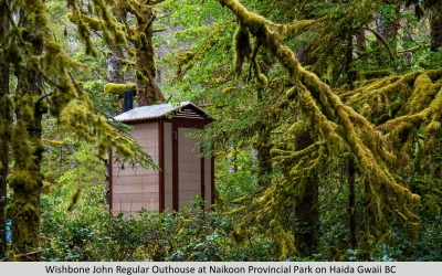 Wishbone John Regular Outhouse at Naikoon Provincial Park on Haida Gwaii BC